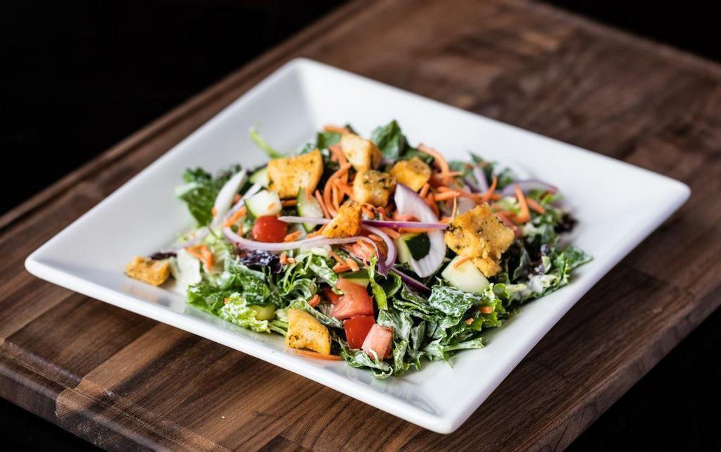 Side House Salad · Tomatoes, cucumbers, carrots, red onions, croutons