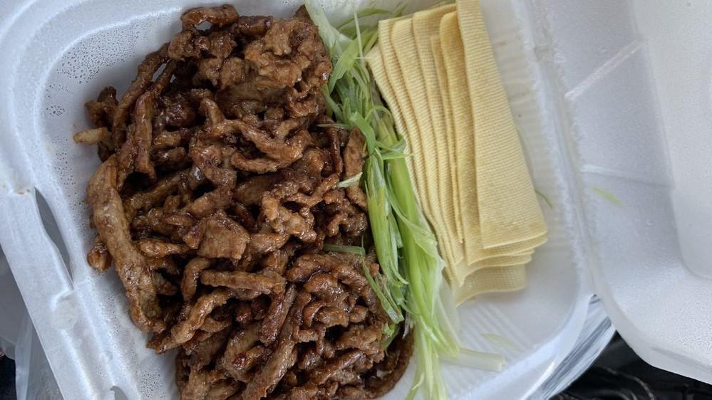 Peking Style Pork · Comes with fresh green onion and bean curd wrappers