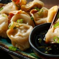 Pot Stickers · wonton wrappers are stuffed with vegetables, chicken. (6pc)