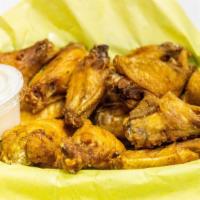 Wings (20) · Served hot, medium, parmesan garlic, BBQ, lemon pepper, or plain with your choice of ranch a...