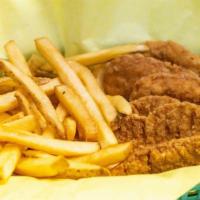 Chicken Fingers With Fries (5) · Served hot, medium, parmesan garlic, BBQ, lemon pepper, or plain with your choice of ranch, ...