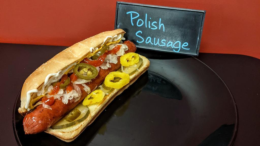 Polish Sausage · 1/4 pound polish sausage on bun with Choice of toppings.