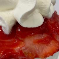 Berry Bingsoo * · milk snowy base, topped with fresh strawberry ＆ raspberry, milk syrup, house-made whipped cr...