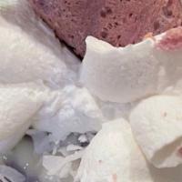 Taro Coconut * · milk shaved ice, topped with sweet shredded coconut, milk syrup, taro paste, house-made whip...
