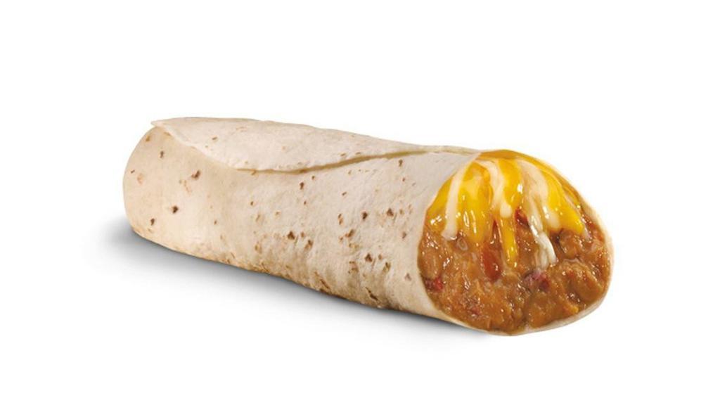 Bean And Cheese Burrito · Pinto beans, 4-cheese blend and hot sauce in a grilled tortilla.