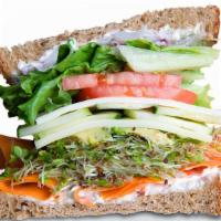 Sacks Impressionist (Veggie) · Choice of two cheeses, lettuce, tomato, cucumber, carrots, avocado, onions, sprouts, cream c...