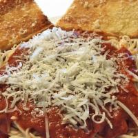 Pasta Renaissance · Our original recipe marinara sauce pasta with grated Parmesan cheese and homemade garlic bre...