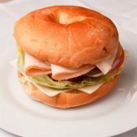 Turkey · With cheese, tomato, onion, lettuce, pickles, jalapenos, mayo, mustard, & choice bread