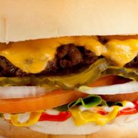 Big Steakhouse · 1/2 lb hand “smashed” ground STEAK burger / 2 slices american cheese / pickles / lettuce / c...