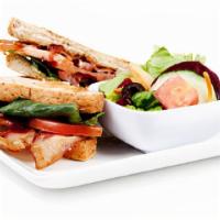 Blt · applewood smoked bacon / leaf lettuce / sliced tomatoes / mayo / on your choice of toasted w...