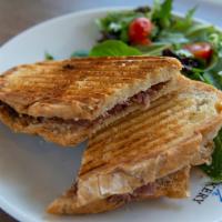 Parma Proscuitto & Figs · Parma Prosciutto, Fig Spread, Fresh Goat Cheese on toasted Pain Rustic. Served with side of ...