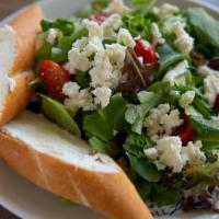 Provencale · Mixed Greens, Fresh Goat Cheese tossed on Balsamic Vinaigrette. Served with Crostini.