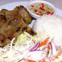 C5 Bangkok Bbq Pork · Pork shoulder marinated with a traditional house sauce served with salad and house dressing.