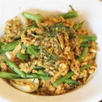 T6 Kua Kling Chicken · Spicy. Stir fried green bean, Thai eggplant and kaffir leaf with home made Thai chili garlic...