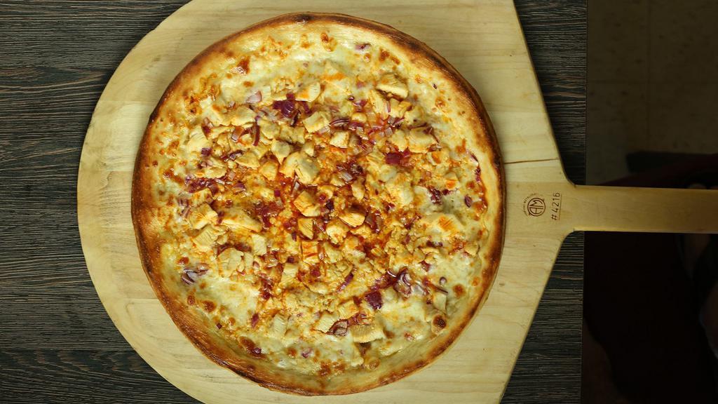 Buffalo Chicken · White pie with grilled chicken, onions, and our signature buffalo sauce.