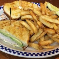 Tampa Bay · Hot turkey topped with sliced avocado, melted swiss, and mayonnaise on grilled sourdough bre...