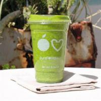 Pure Revive · Kale, spinach, pineapple, apple, mint, coconut water, agave, topped with unsweetened coconut...
