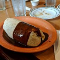 Agave Azul Burrito · Sliced meat beef sautÃ©ed with green peppers and onions wrapped in a warm flour tortilla. Se...