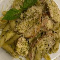Penne Pesto · Penne pasta cooked to perfection plus our amazing pesto sauce.