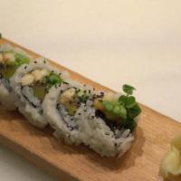 Veggie Roll · Vegetarian. cucumber, avocado, picked radish, kanpyo, ginger, inari and kaiware.