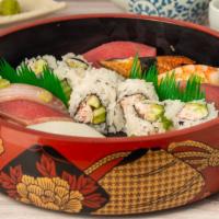 Sushi A · Nine pieces and California maki.