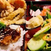 Chicken Katsu · All served with rice, salad, tempura and 4 piece of California roll.