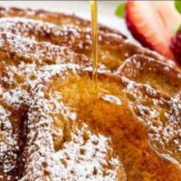 French Toast · Home-made french toast served with fruits.