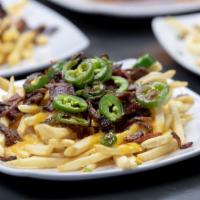Jalapeño, Bacon, And Cheddar Fries · with Chipotle Aioli.