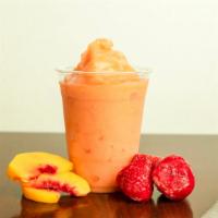 Aztec · Pineapple juice, peach juice, lemon sorbet, peaches, strawberries.