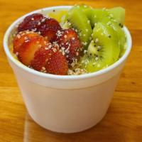 Parodia Bowl · Mango Sorbet, Passion Fruit Juice, Raspberry & Blueberry Granola, Hemp Seed, Strawberries, K...