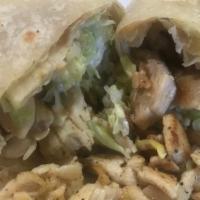 Pollo Asado Burrito · Grilled chicken, lettuce and sour cream.