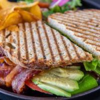 Publicus Batl Born Sandwich · Applewood smoked bacon, avocado, tomato, lettuce, mayo, PublicUs sourdough, house-made chips...