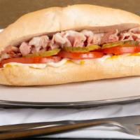 Ham ‘N’ Cheese · With Provolone, mayo, mustard, pickles and tomatoes.