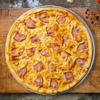 Aloha Mora Pizza · Pineapples, ham and mozzarella cheese baked on a hand-tossed dough.