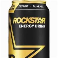 Rockstar Energy Original 16 Oz · Guarana. B-vitamins. Taurine. Caffeine. Total caffeine from all sources: 160 mg per can.