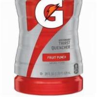 Gatorade Fruit Punch 28 Oz · When you sweat, you lose more than water. Gatorade thirst quencher contains critical electro...