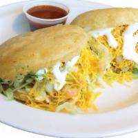 Gorditas · Two filled tortillas your choice of grilled steak, chicken or ground beef with lettuce, toma...