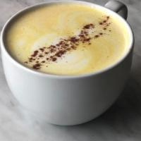 Golden Milk Latte · House-made turmeric paste with coconut oil, vanilla, ginger, cinnamon, agave.