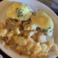 Traditional Eggs Benedict · Canadian bacon.