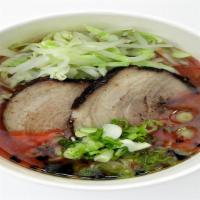 Tonkotsu Red (Aka) · Tonkotsu broth with chili sauce blend, noodle, 2 slices of Chashu Pork, cabbage, beansprout,...