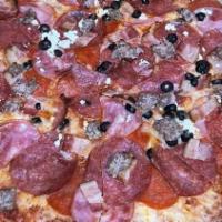Animal Collective (Small) · If you're a vegan friend...look away...now. Salami, pepperoni, house made sausage, bacon, Ca...