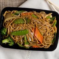Lo Mein · Chinese soft noodles stir fried with bean sprouts, white onions, and green onions.