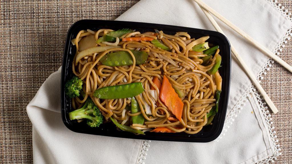 Lo Mein · Chinese soft noodles stir fried with bean sprouts, white onions, and green onions.