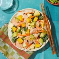 Shrimp Poke Bowl · Choose base, mix ins, toppings, and sauce.