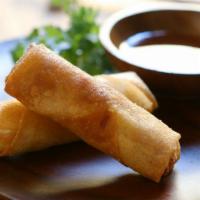 Vegetable Spring Rolls (5) · Rice paper stuffed with finely chopped veggies including carrots and cabbage with garlic and...