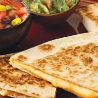 Kids Cheese Quessadilla · Cheese quessadilla served with choice of fries or rice.