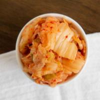 Kimchi Bowl · Bowl of our favorite cabbage kimchi blend. Rich fermented pieces of spicy cabbage topped wit...