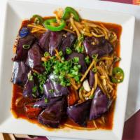 Lover'S Eggplant · Skinned eggplant, fresh jalapeño, garlic slices, pickled vegetable, and bamboo shoots sautée...