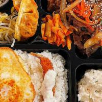 Beef Bulgogi Bento Box · Beef Bulgogi Bento Box
All lunch boxes are served with rice and side dishes. Side dishes are...