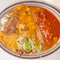Medium Combo · Pick Two Items of:
Cheese Enchilada
Flauta
Pork Tamal
Burrito
Taco
Chili relleno (soft or cr...